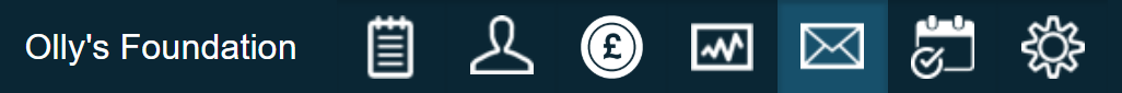 The Mailout icon from the system navigation bar.