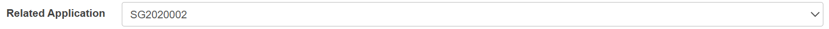 The Related Application field box.