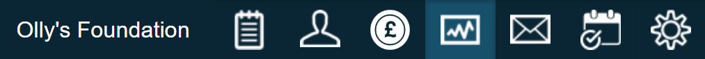 The Reports icon from the system navigation bar.